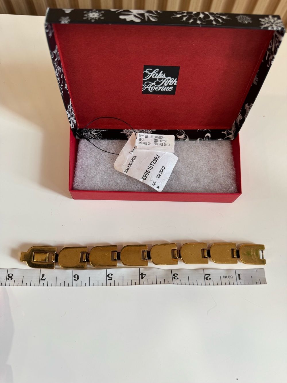 BALENCIAGA Gold Precious Logo Link Bracelet - Picture 10 of 12